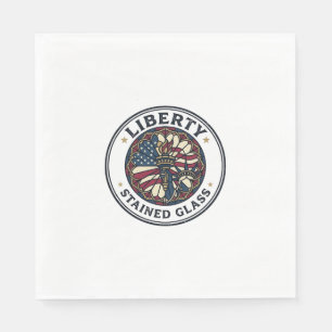 Liberty Stained Glass Patriotic Patriotic Stained  Napkin