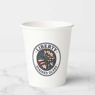 Liberty Stained Glass Patriotic Patriotic Stained Paper Cups