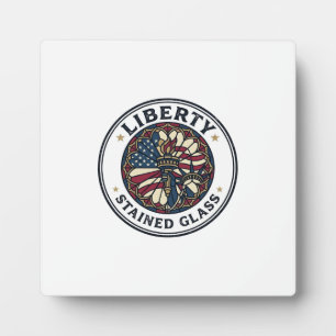 Liberty Stained Glass Patriotic Patriotic Stained  Plaque