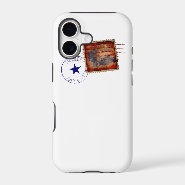 liberty stamp iphone case (Back)