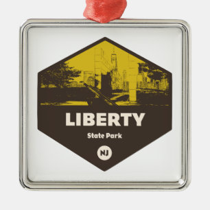 Liberty State Park New Jersey Metal Tree Decoration
