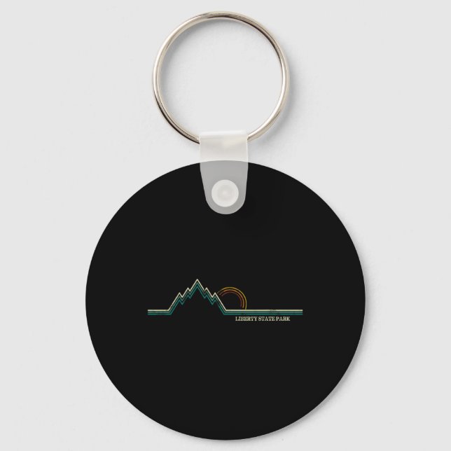 Liberty State Park New Jersey Mountain Retro  Key Ring (Front)