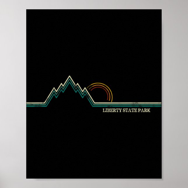 Liberty State Park New Jersey Mountain Retro  Poster (Front)