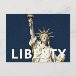Liberty Statue Stars American Patriotic Postcard