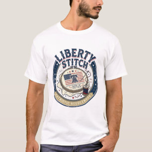 Liberty Stitch Patriotic Patriotic Embroidery Need T-Shirt