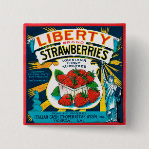 Liberty Strawberries 15 Cm Square Badge