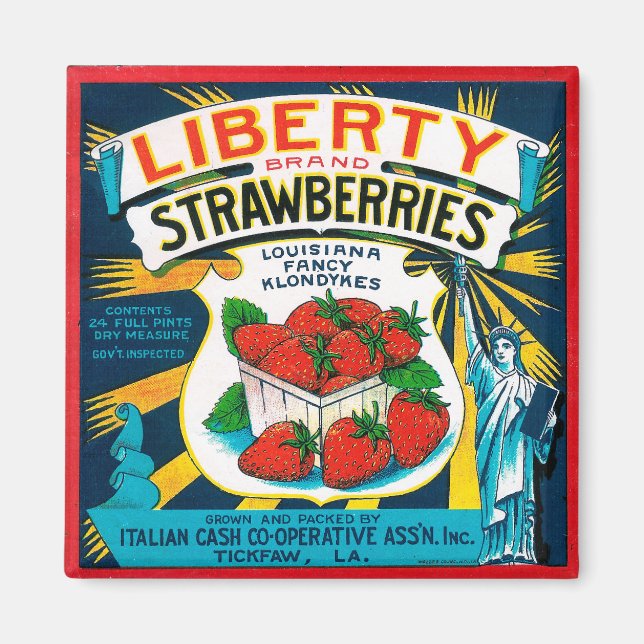 Liberty Strawberries Magnet (Front)