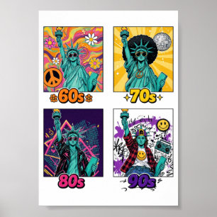 Liberty Through the Decades Retro Poster