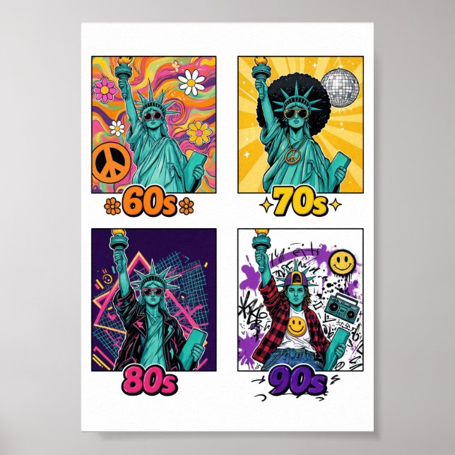 Liberty Through the Decades Retro Poster (Front)