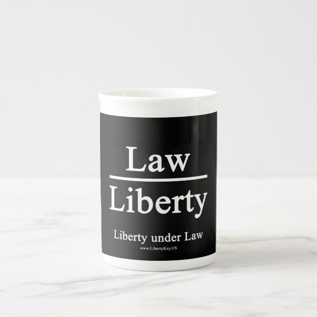 Liberty under Law bone china mug (Front)