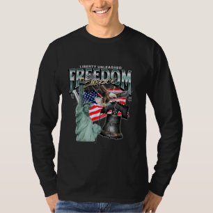 Liberty Unleashed Freedom Embrace Eagle Statue of  T-Shirt