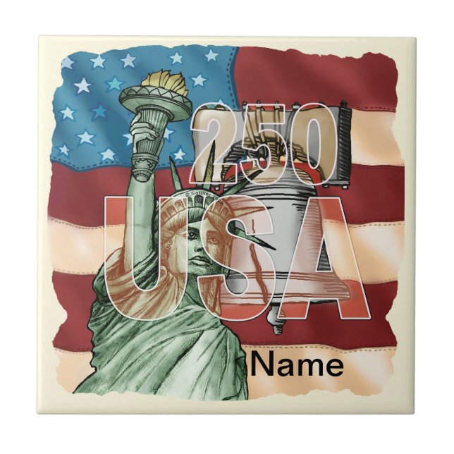Liberty USA 250th anniversary  Tile (Front)