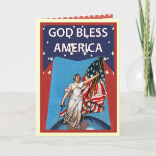 Liberty with the stars and stripes card