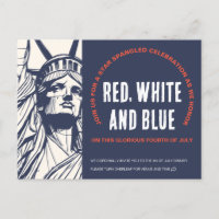 Liberty's Call to 4th of July Invitation Postcard