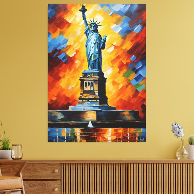 Liberty's Fiery Passage Canvas Print (Insitu(LivingRoom))