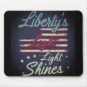Liberty's Flame Lights Night  Mousepad