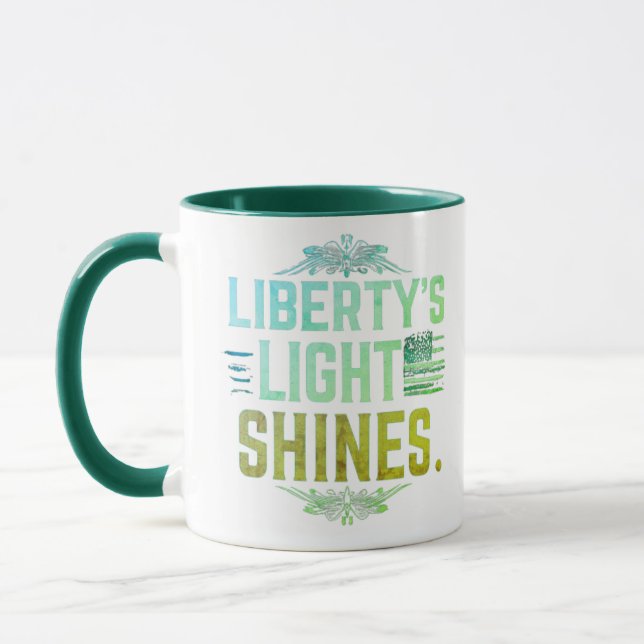 Liberty's Flame Lights Night  Mug (Left)