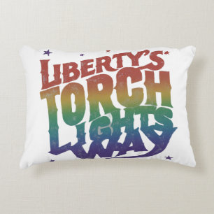 "Liberty's Torch Lights Way." Decorative Cushion