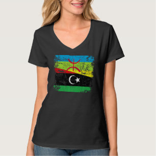 Libiyan Roots Half Amazigh Flag Proud Libiyans Peo T-Shirt