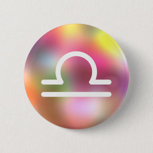 Libra 6 Cm Round Badge