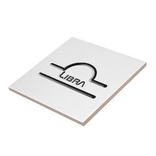 LIBRA, Abstract Design of the Zodiac Sign,  Tile