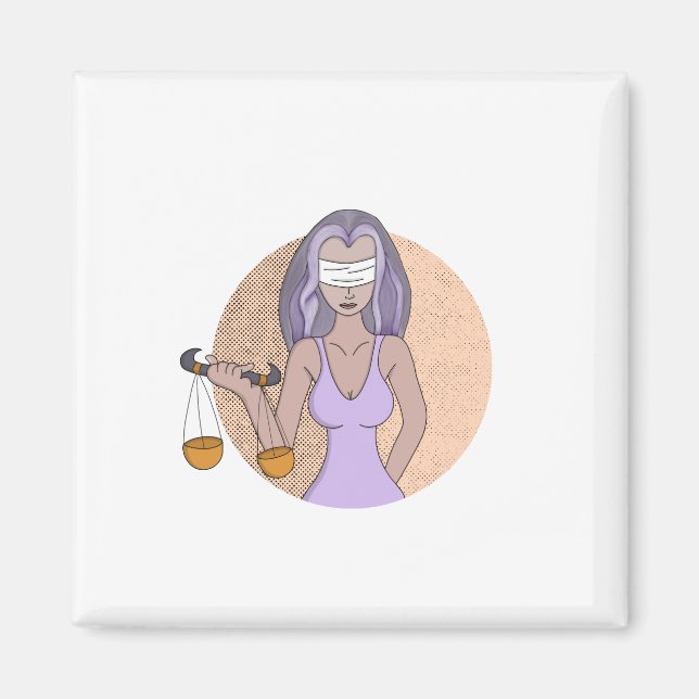 Libra and the Lady of Justice Magnet (Front)