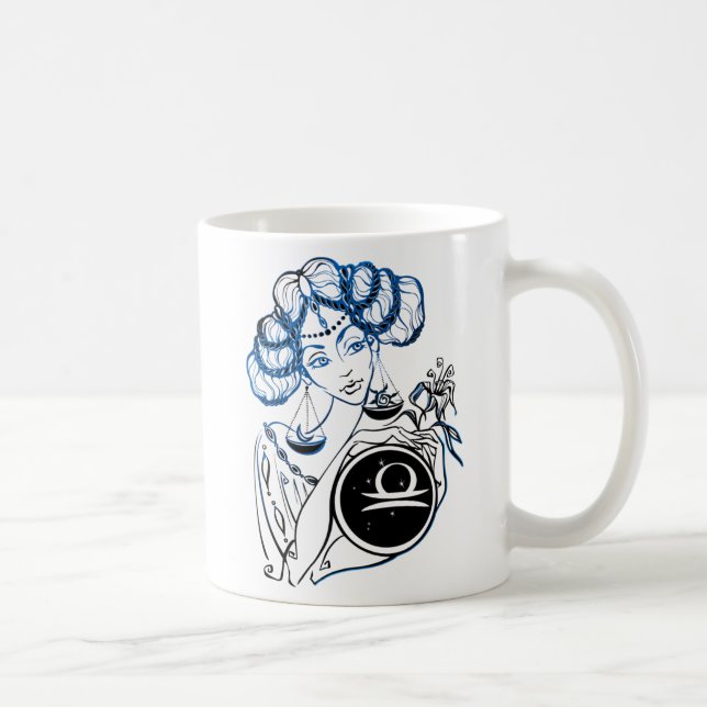 Libra Art Deco Lady Coffee Mug (Right)