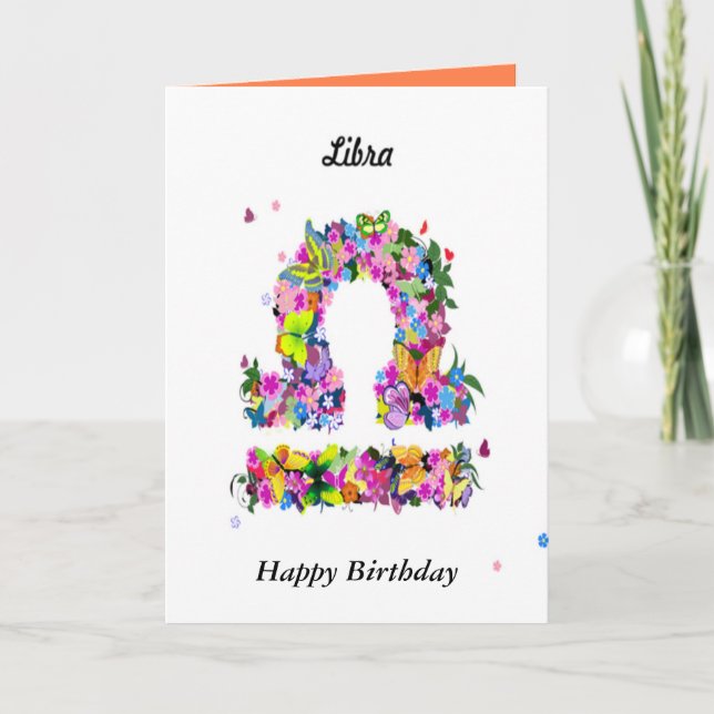 Libra Astrology Birthday Card (Front)
