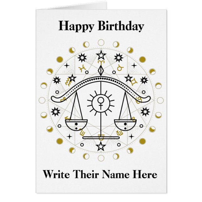 Libra Astrology Sign Birthday Card Sep 23-Oct 22 (Front)