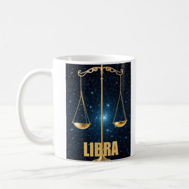 Libra astrology sign coffee mug (Left)