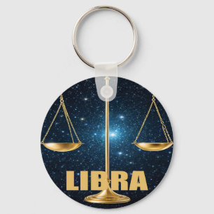 Libra astrology sign key ring