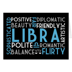 Libra Astrology Word Collage Card
