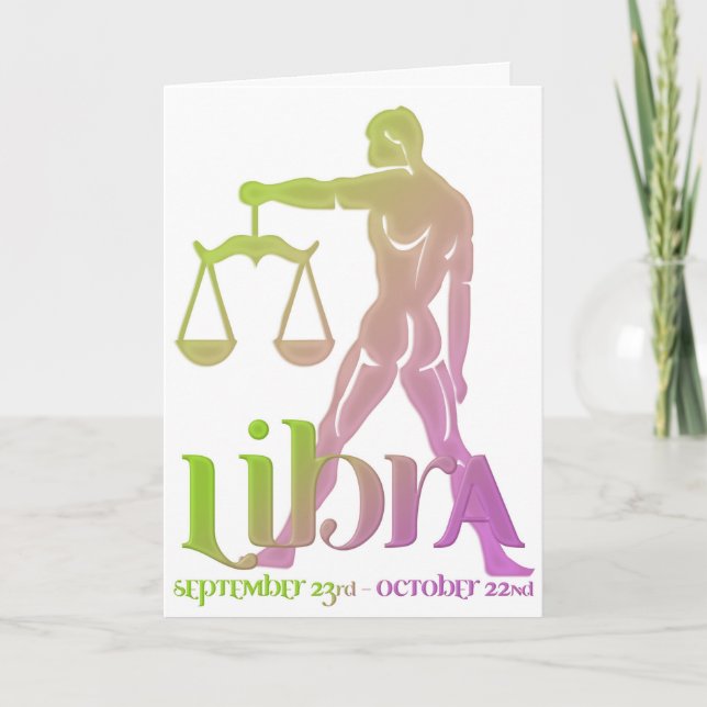 Libra Astrology Zodiac Birthday Card design 1 (Front)
