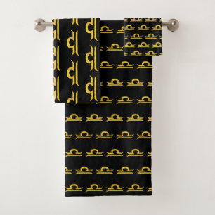 Libra, Balance Golden Zodiac Sign Bath Towel Set