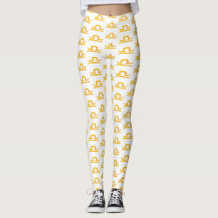 Libra, Balance Golden Zodiac Sign Leggings