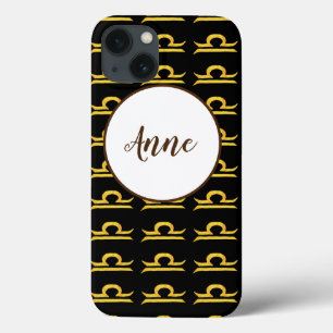 Libra, Balance Golden Zodiac Sign Personalised iPhone 13 Case