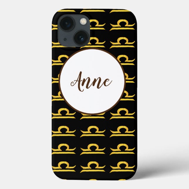 Libra, Balance Golden Zodiac Sign Personalised Case-Mate iPhone Case (Back)