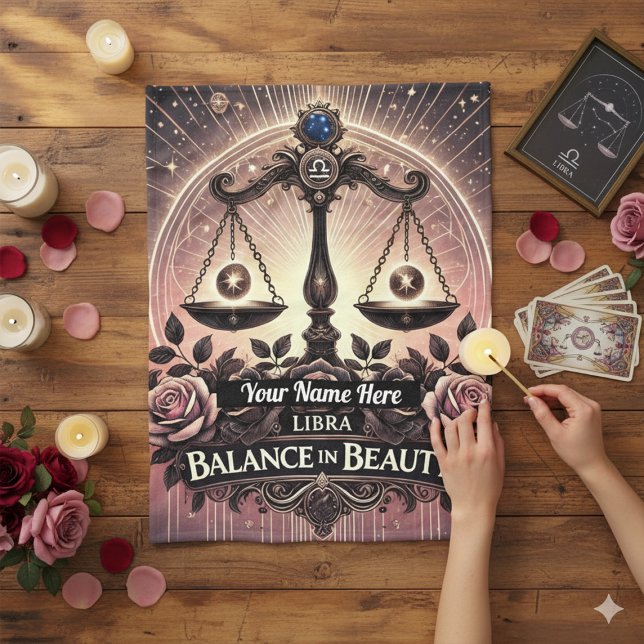 Libra “Balance in Beauty” Fleece Blanket (Creator Uploaded)