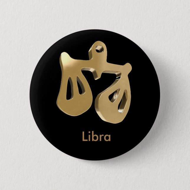 Libra, Bilancia 6 Cm Round Badge (Front)