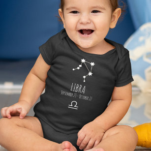 Libra Birth Sign   Zodiac Constellation Baby Bodysuit