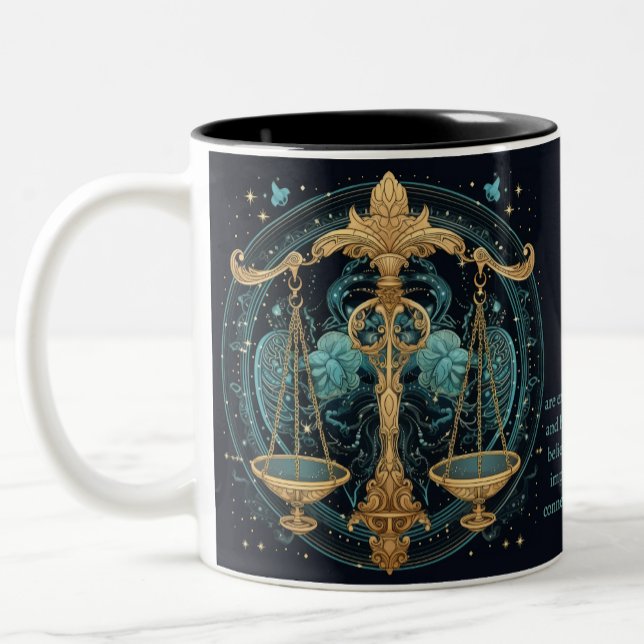 Libra Birthday Add Name Sept to Oct Gift Tea Two-Tone Coffee Mug (Creator Uploaded)