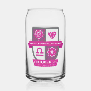 Libra Birthday Crest™ for October 1-23 Can Glass