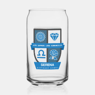 Libra Birthday Crest™ for September 23-30 Can Glass