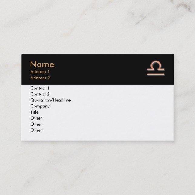 Libra Business Card (Front)