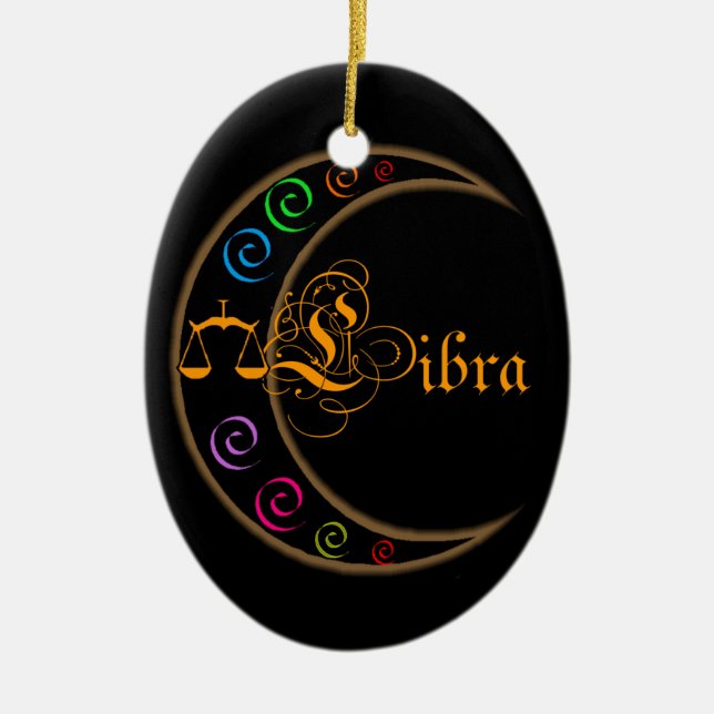 Libra Ceramic Tree Decoration (Front)