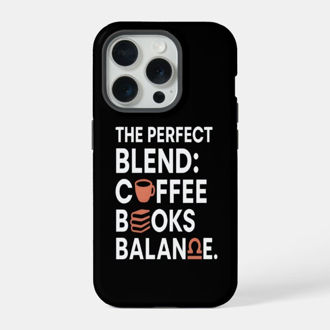 Libra Coffee Books Balance iPhone Case (Back)