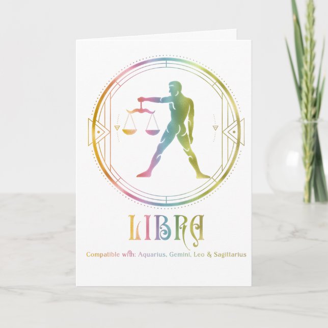 Libra Compatibility Birthday Greeting Card (Front)