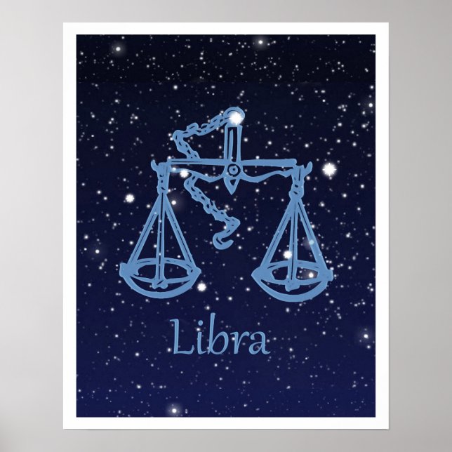 Libra Constellation and Zodiac Sign with Stars (Front)
