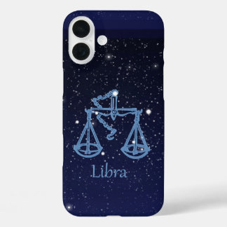 Libra Constellation and Zodiac Sign with Stars iPhone 16 Plus Case