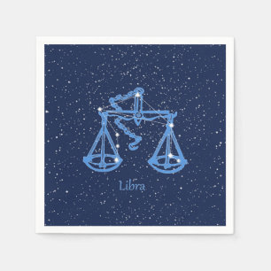 Libra Constellation and Zodiac Sign with Stars Napkin